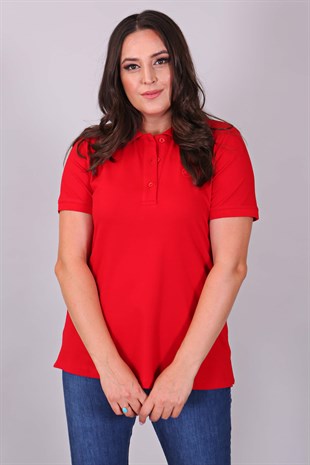 Polo Yaka Kısa Kol Kırmızı T-Shirt